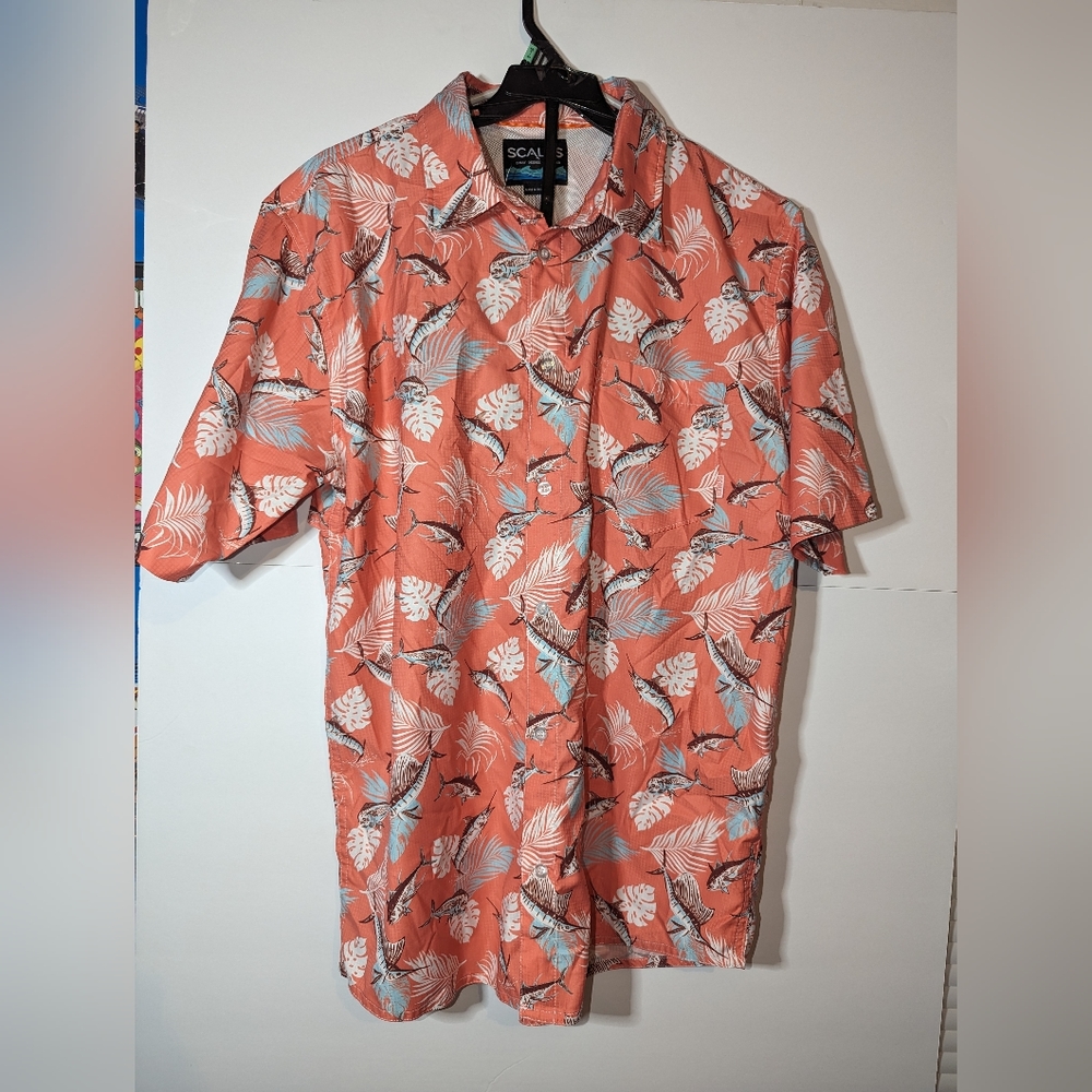 Men's Scales Size Large Button Down Shirt